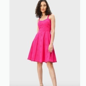 Eshakti Corset Style Floral Cotton Eyelet Dress